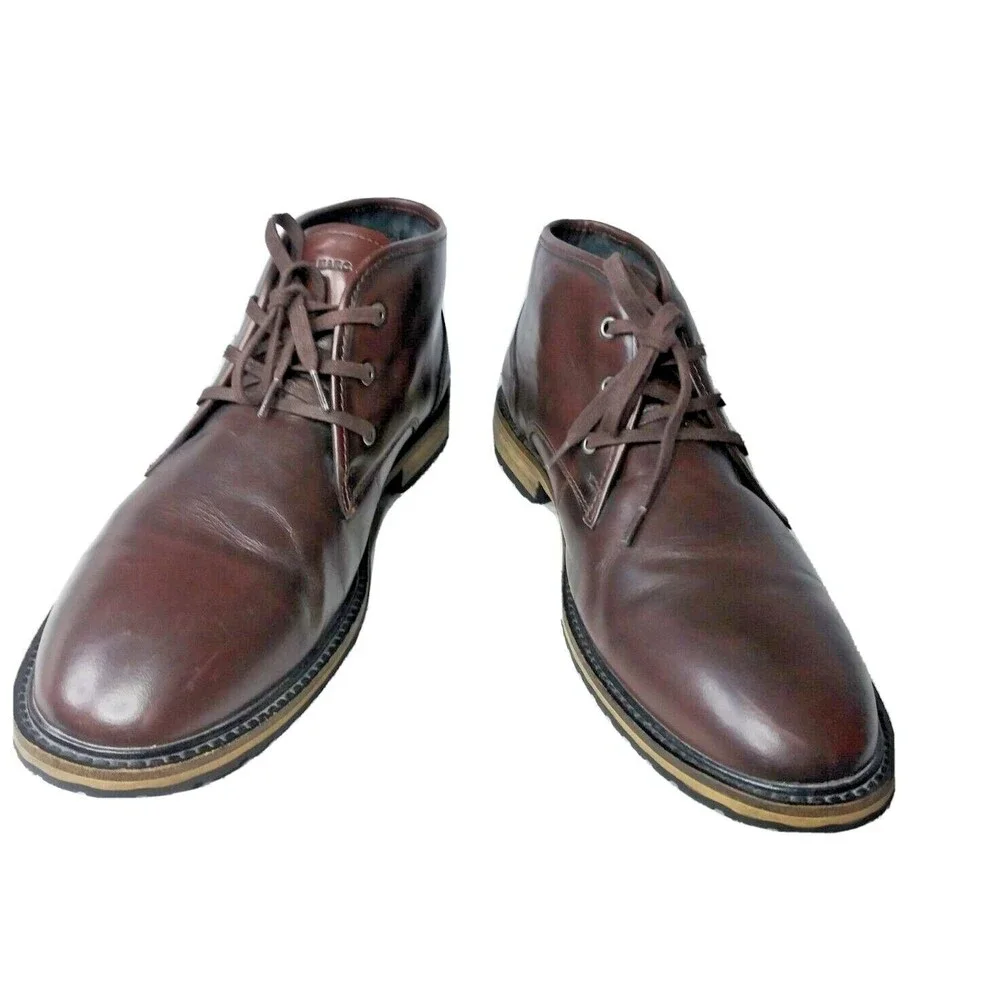 ANDREW MARC Woodside Chukka Boots Men's Size 11 M Brown Leather Retail $218